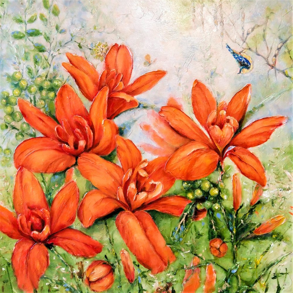 Flores de un naranja intenso de Anda Bieza