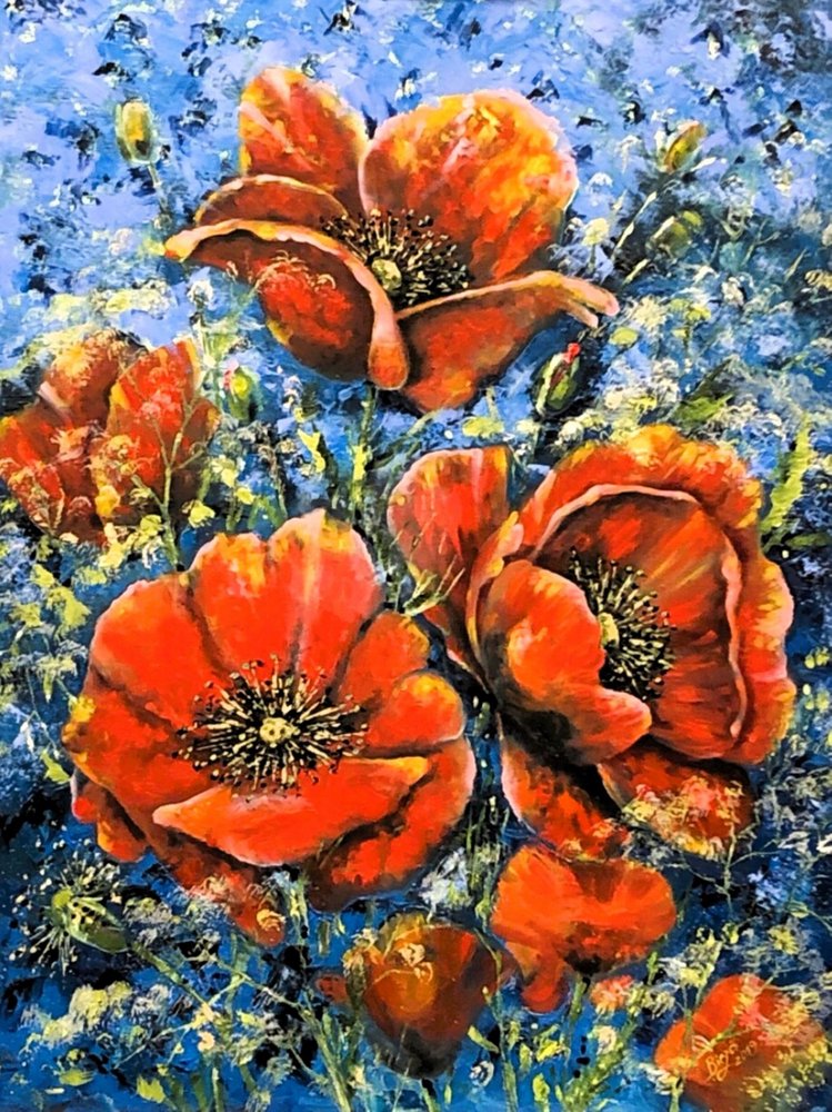 Amapolas de un rojo intenso de Anda Bieza