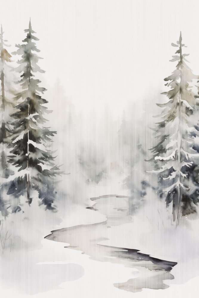 Arroyo en el bosque nevado de Andrea Haase