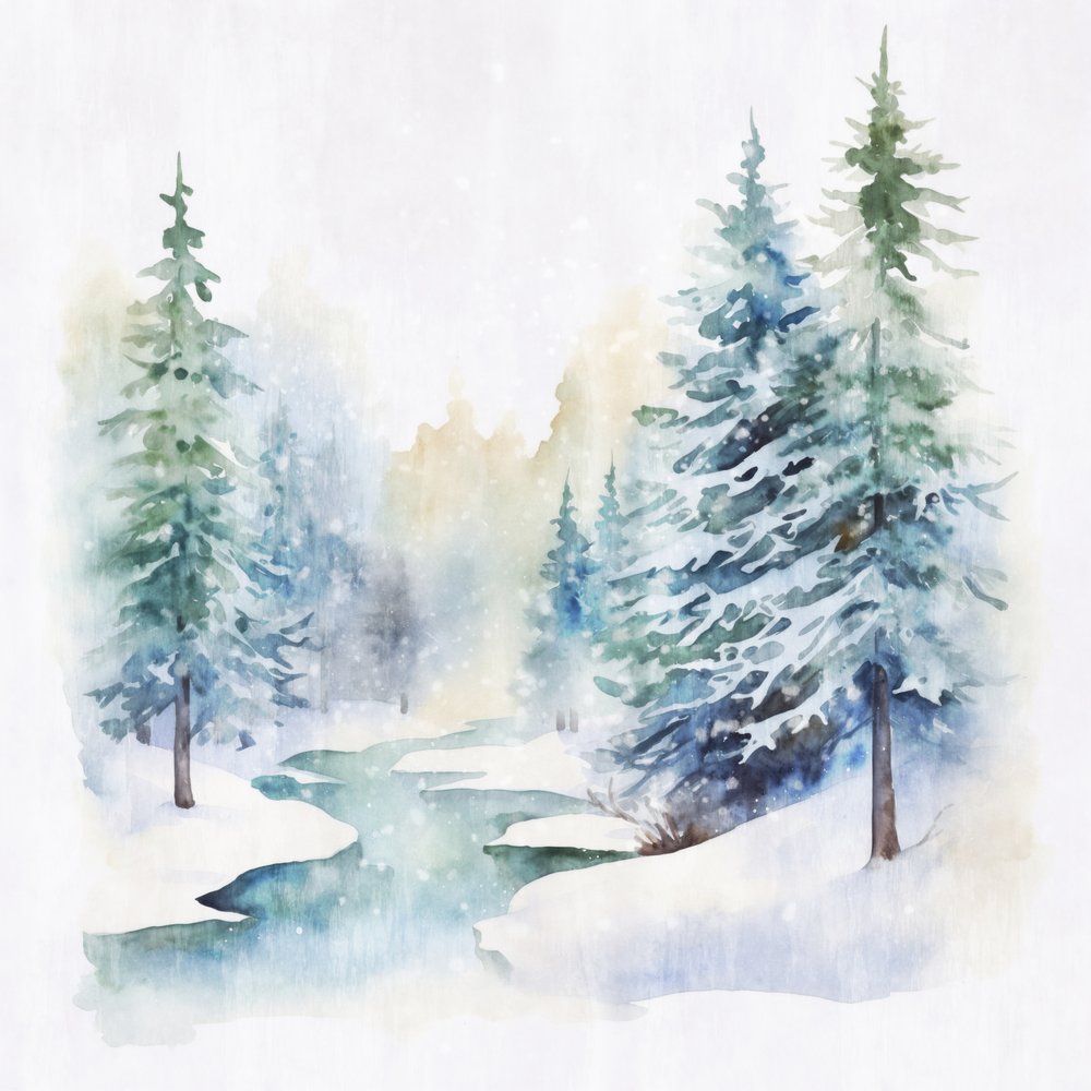 Arroyo en el bosque invernal de Andrea Haase