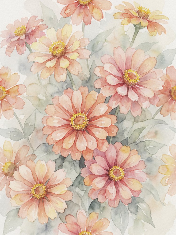 Flores de zinnia en tonos rosados de Andreas Magnusson