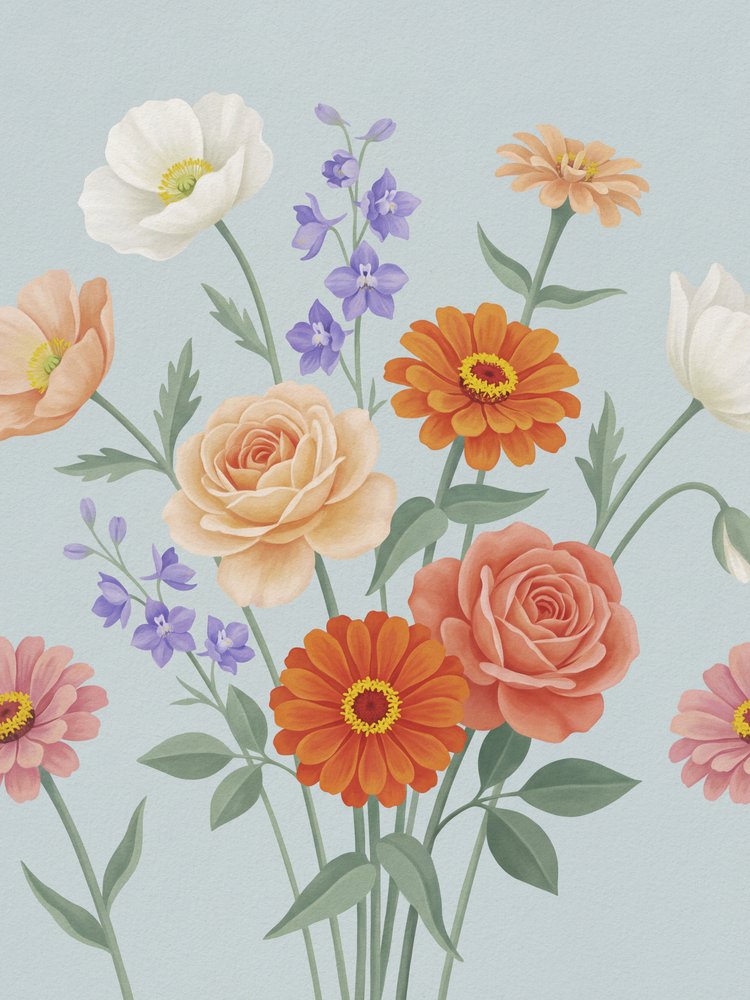 Flores de colores en el jardín de Andreas Magnusson