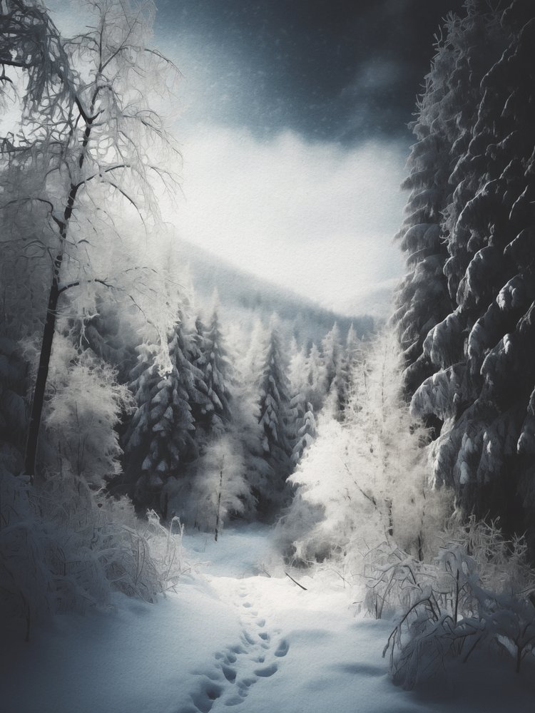 Sendero nevado en el bosque de Andreas Magnusson