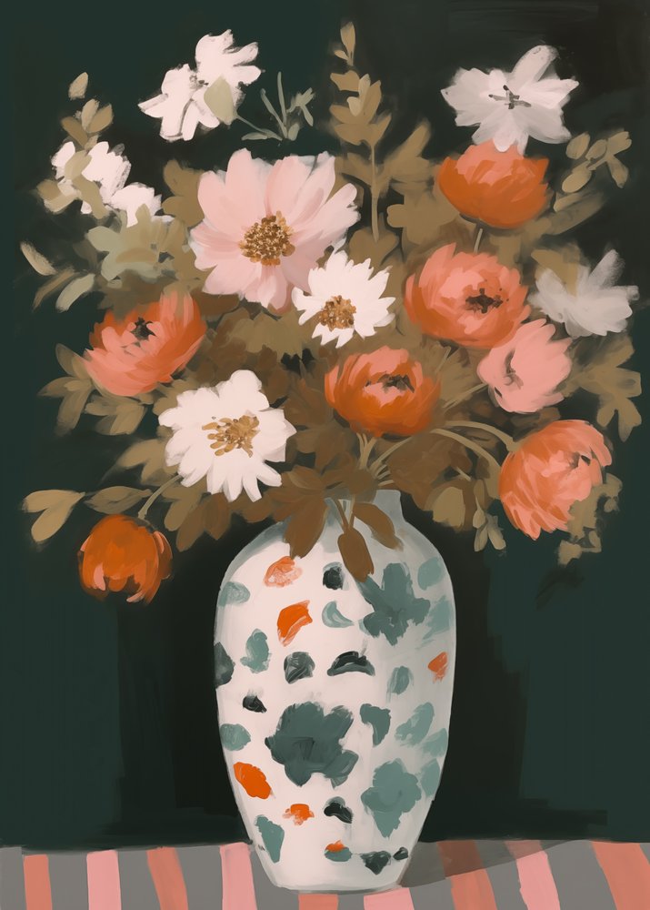 Flores de vivos colores en un jarrón de Andreas Magnusson