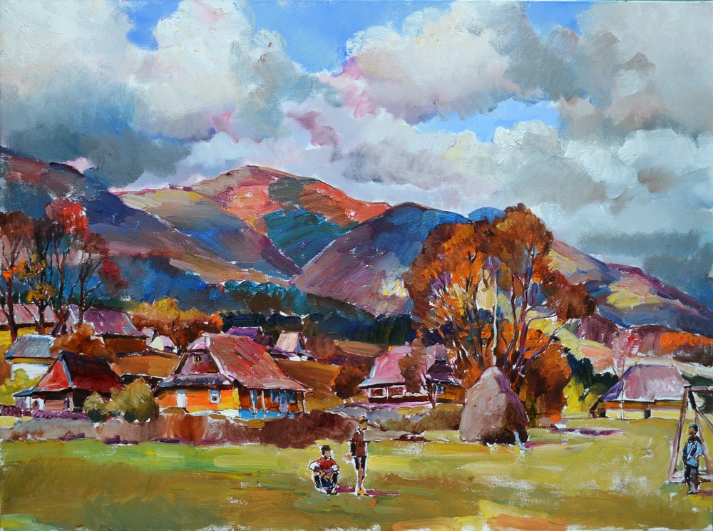 Pueblo de montaña en otoño de Andrii Kutsachenko