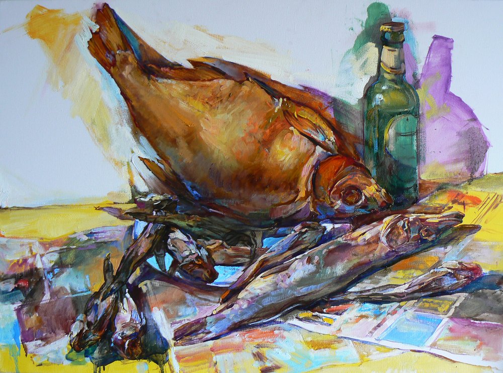Naturaleza muerta con peces de colores de Andrii Kutsachenko