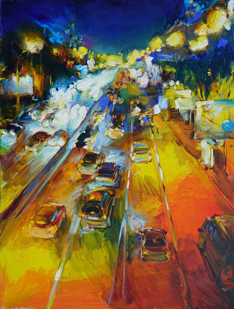 El resplandor de la autopista nocturna de Andrii Kutsachenko