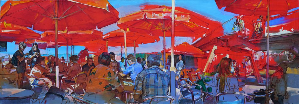 Café Red Umbrellas de Andrii Kutsachenko
