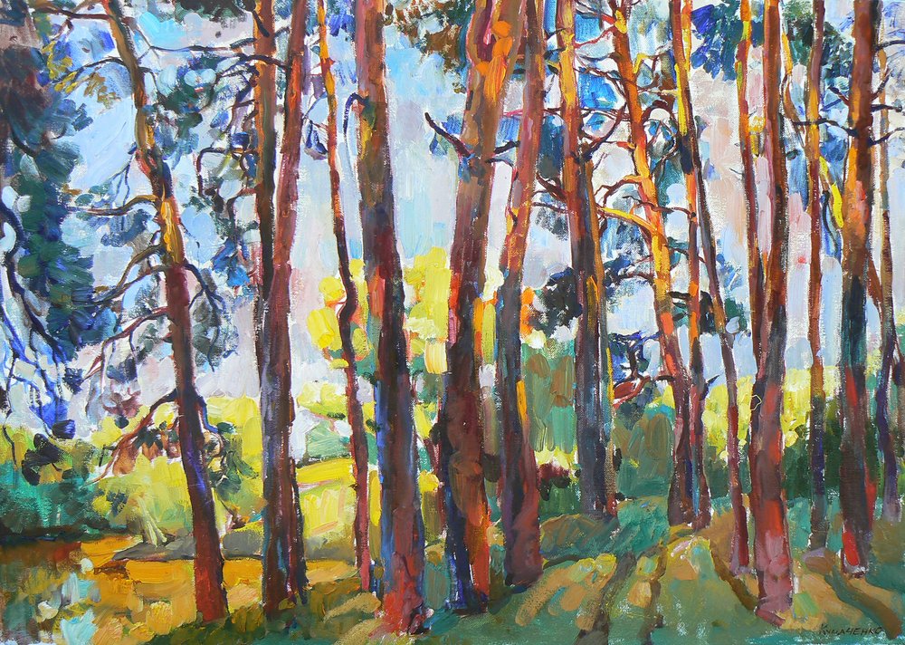 Sendero forestal bañado por el sol de Andrii Kutsachenko