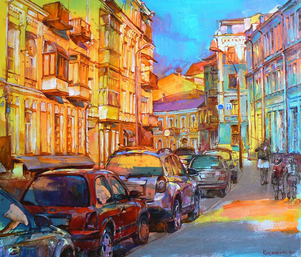 Una calle urbana llena de vida de Andrii Kutsachenko