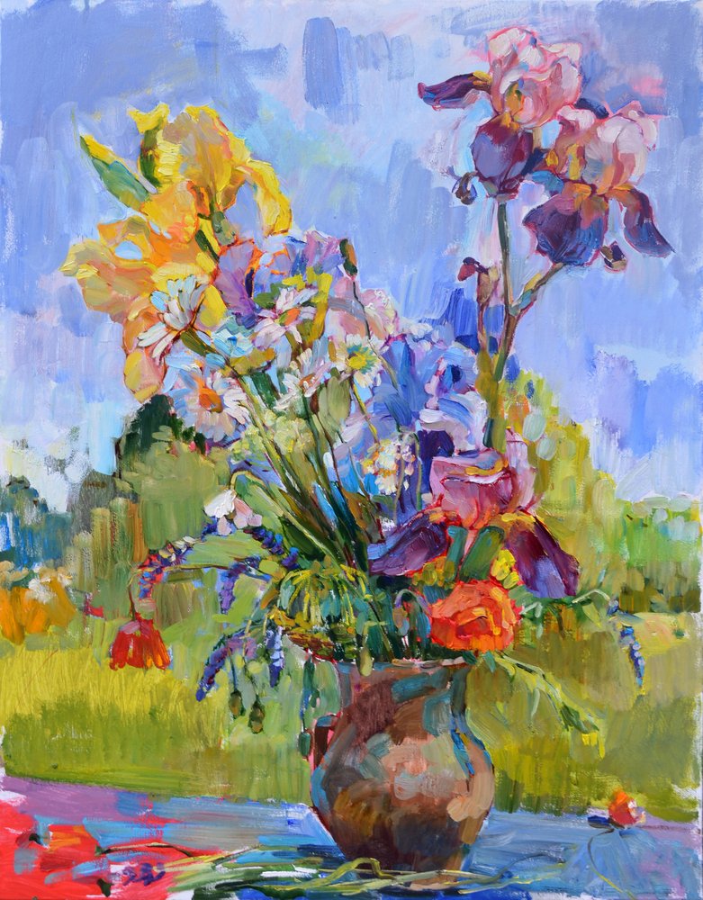 Lirios de jardín de colores vivos de Andrii Kutsachenko
