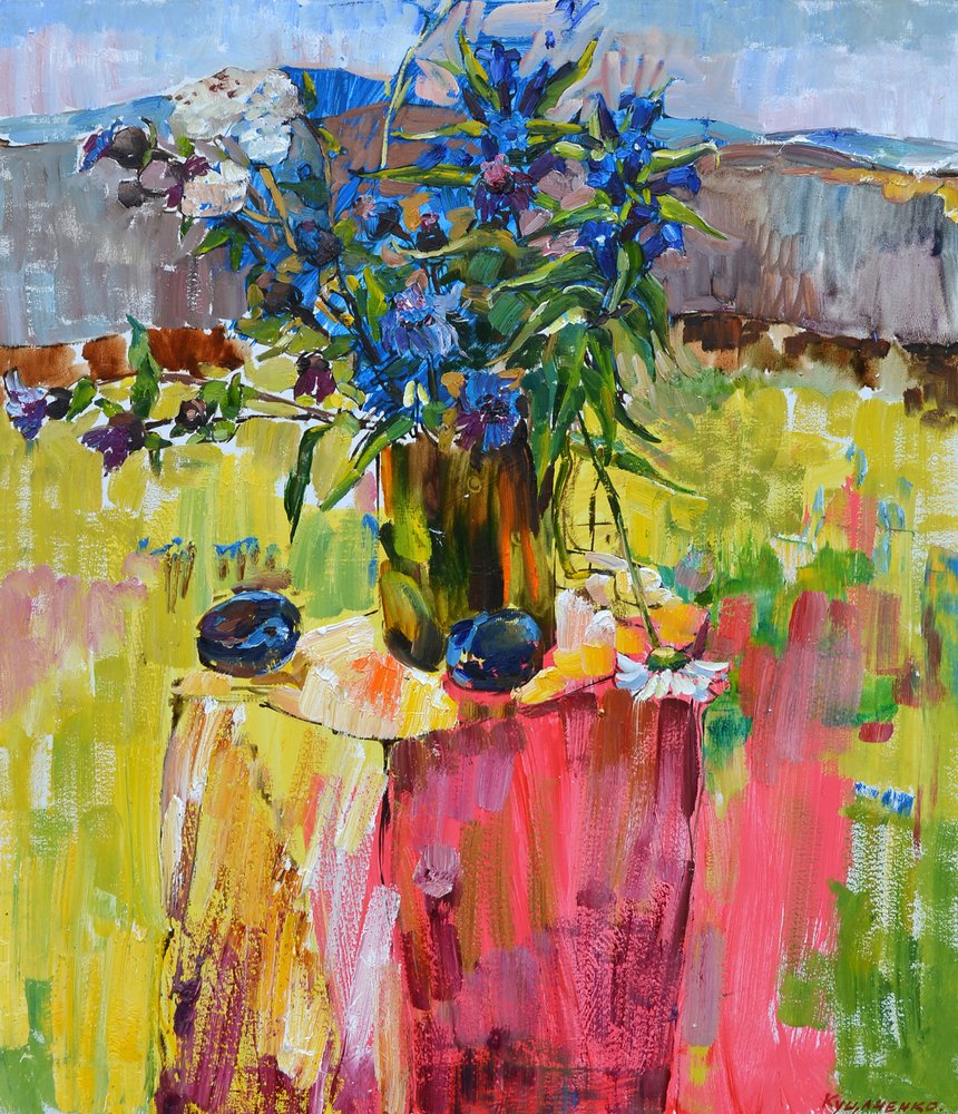 Naturaleza muerta de un jardín lleno de colorido de Andrii Kutsachenko