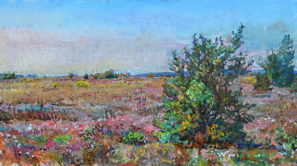 Vibrante paisaje de brezal de Andrii Kutsachenko