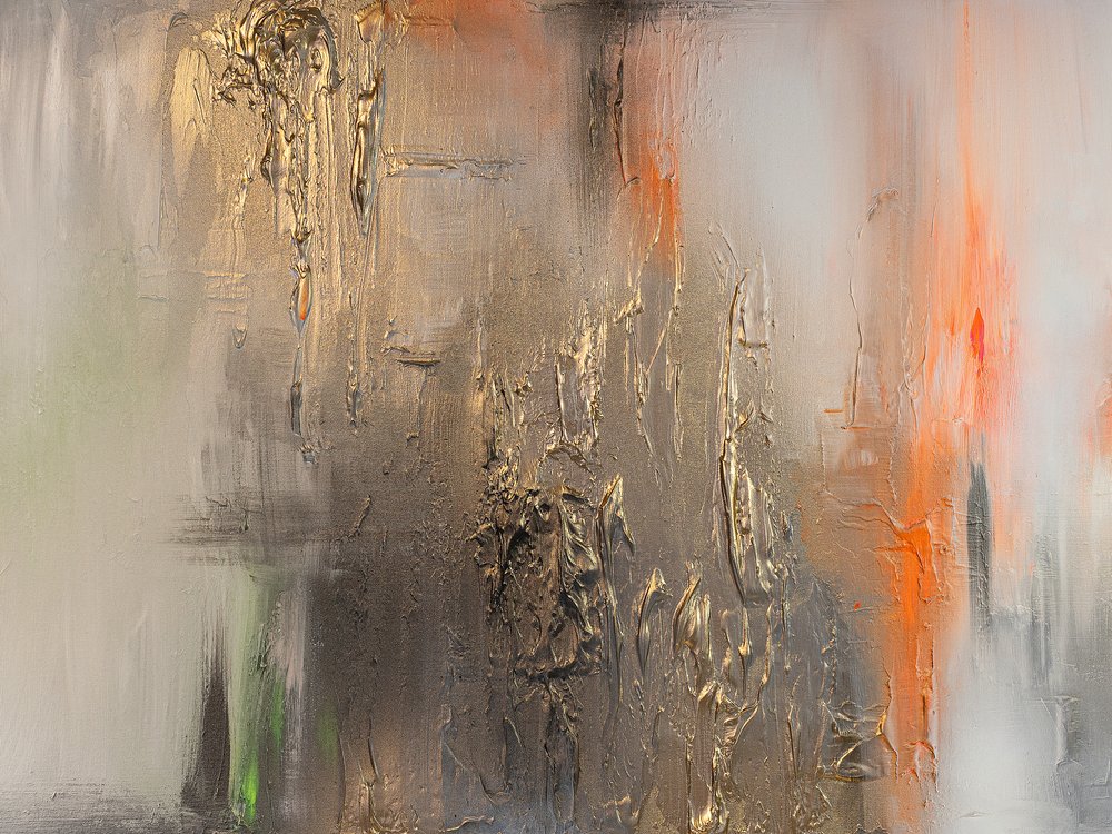 Naranja dorado dinámico abstracto de Anete Purina-Purite