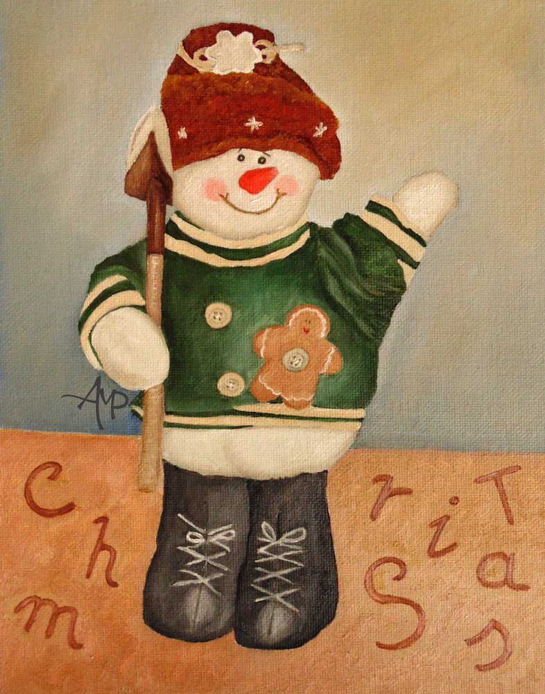 Alegre muñeco de nieve navideño de Angeles M. Pomata