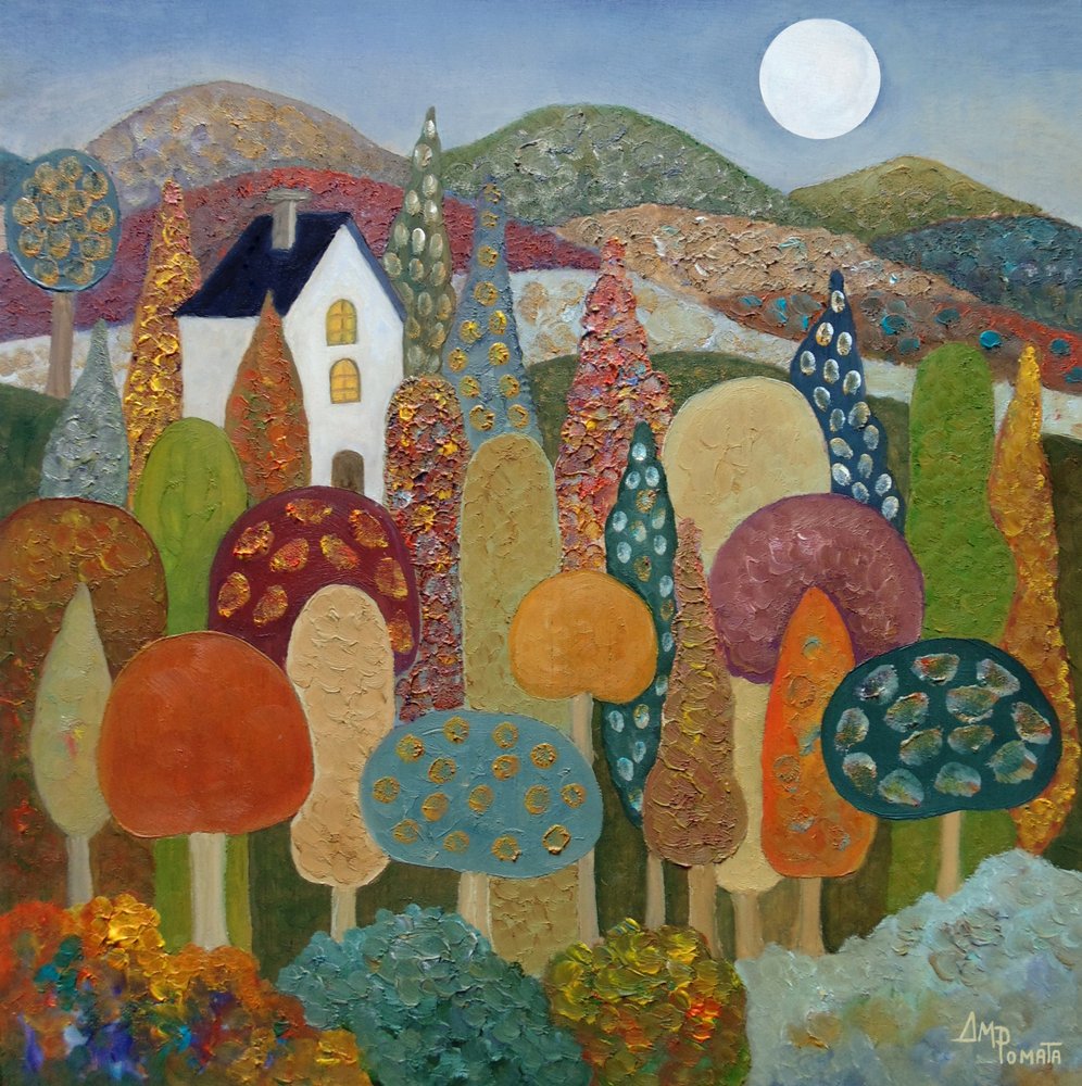 Paisaje fantasioso a la luz de la luna de Angeles M. Pomata