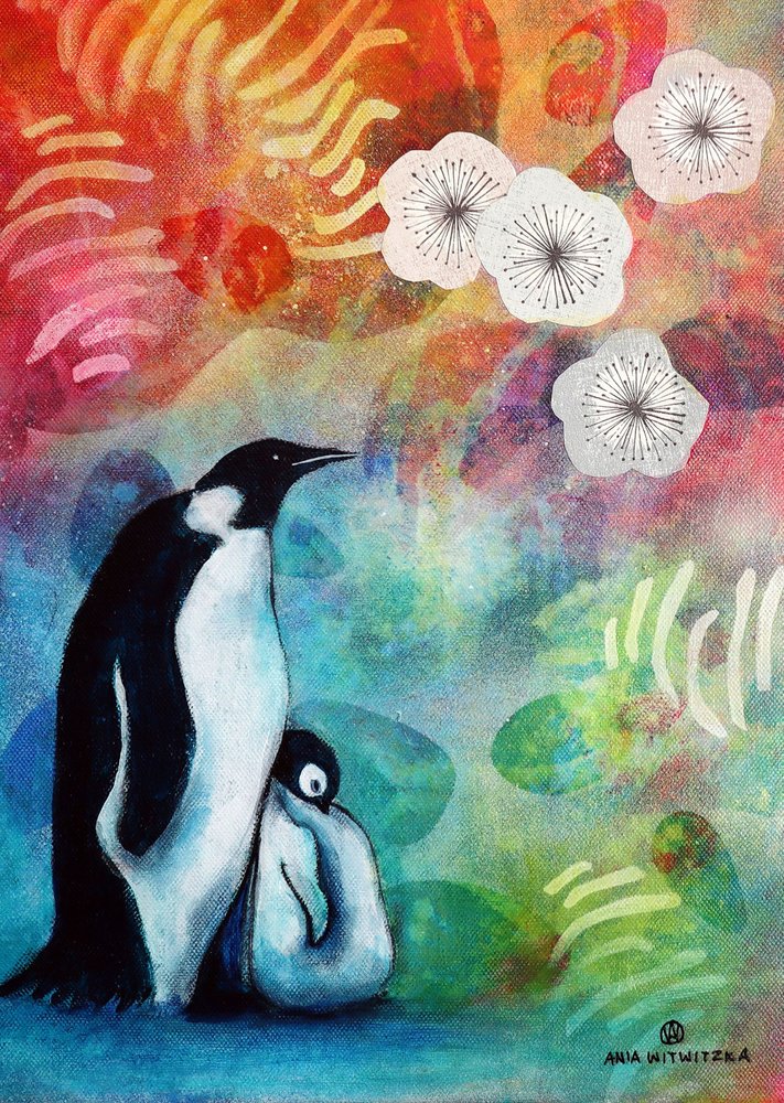 La familia de los pingüinos florece de Ania Witwitzka