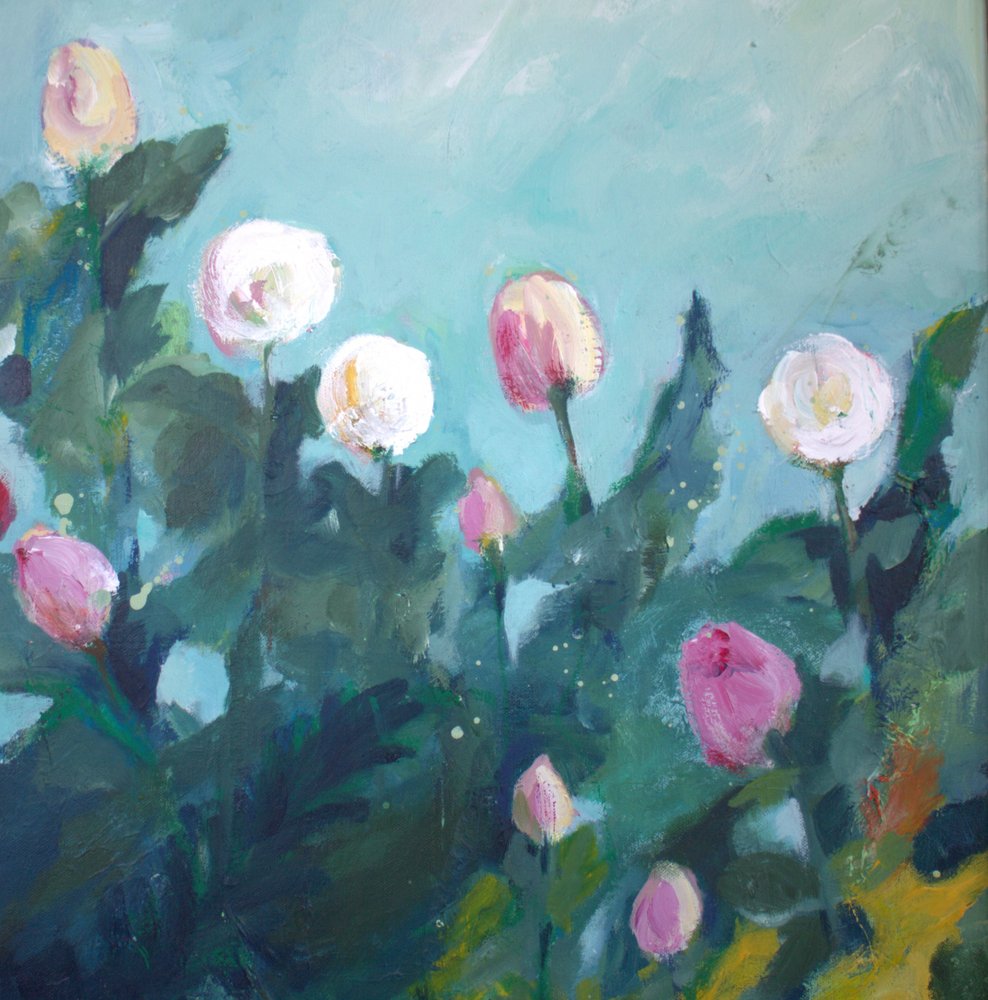 Flores en flor en el jardín de Anna-Karin Bergius