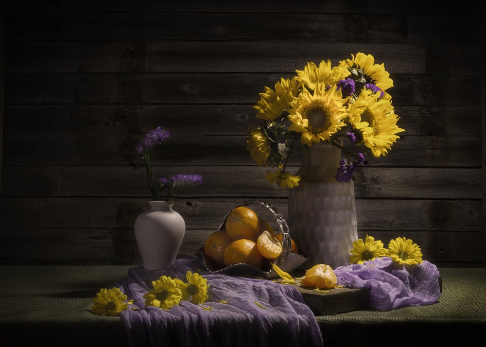 Girasoles melancólicos y mandarinas de Anna Qu