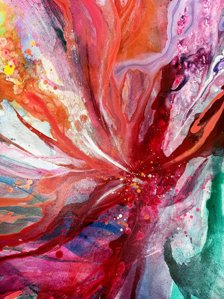 Flor abstracta llena de colorido de Anna Viklund