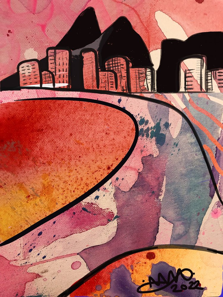 Ciudad abstracta y vibrante de Anna Viklund