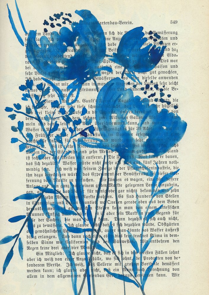 Botánica en acuarela azul de Annick