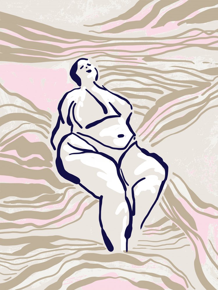 Mujer con curvas descansando de Annick