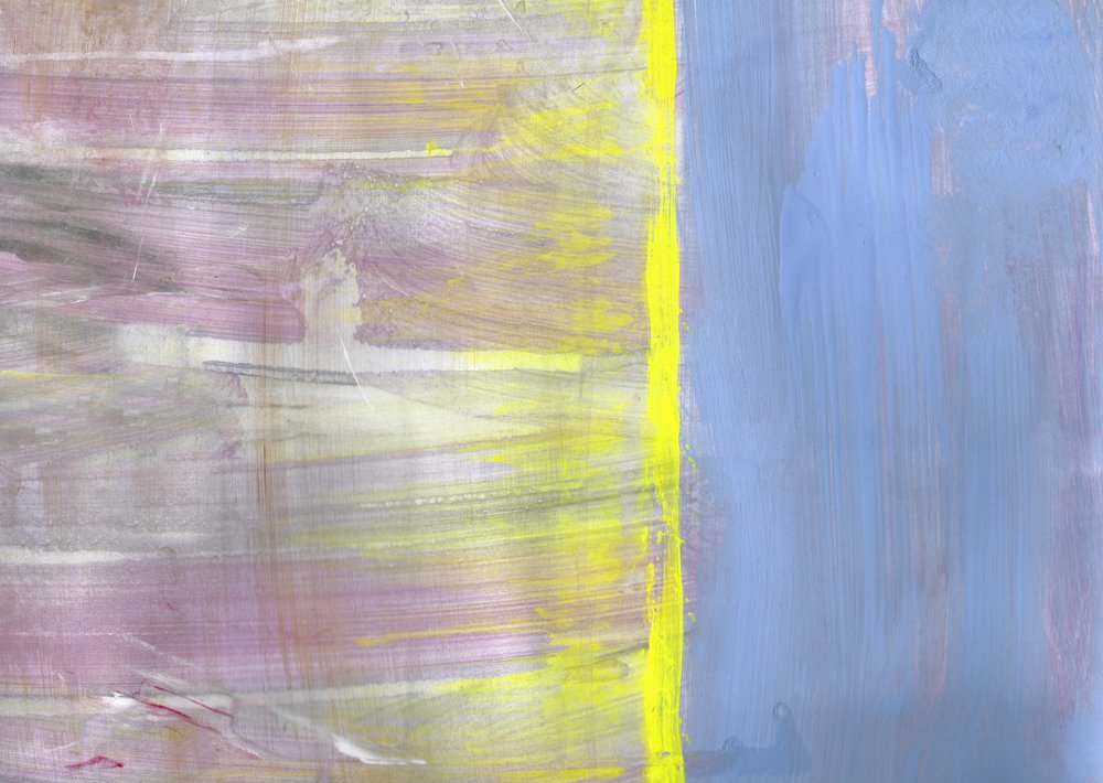 Abstracto en tonos suaves de azul y amarillo de Annick