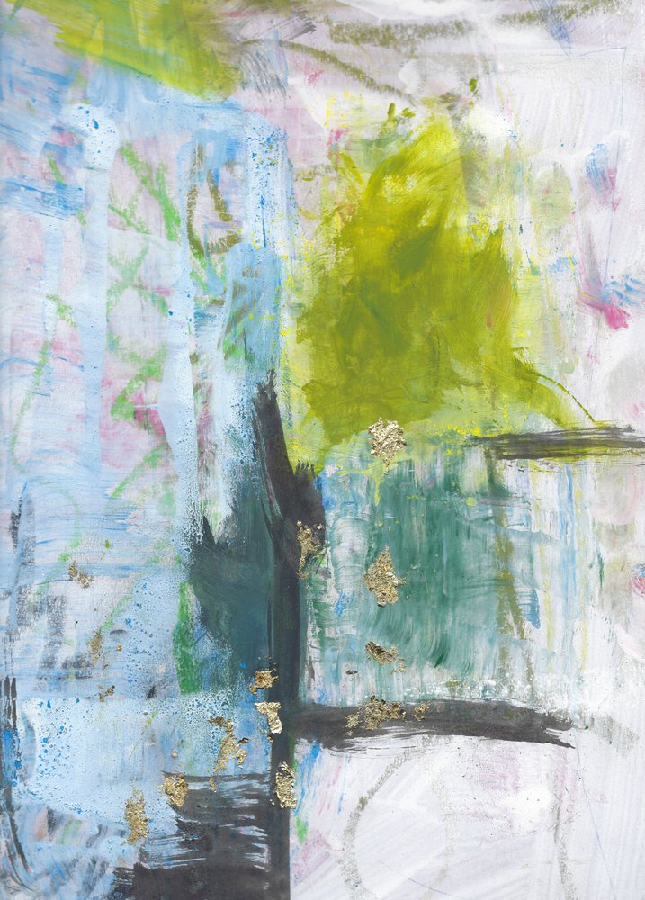 Flujo abstracto moderno en dorado de Annick