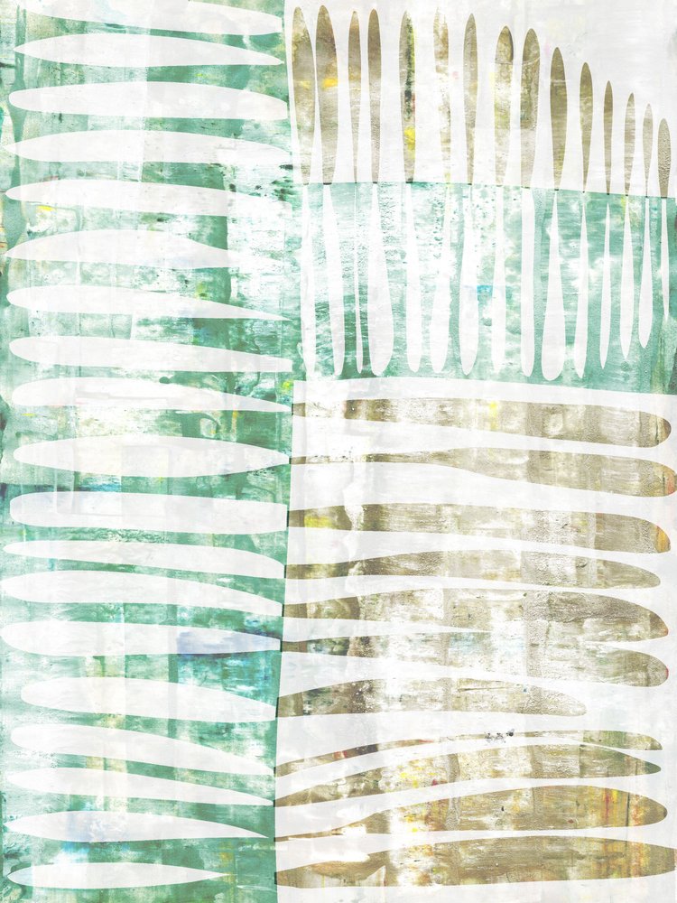 Geometría orgánica en color verde azulado de Annick