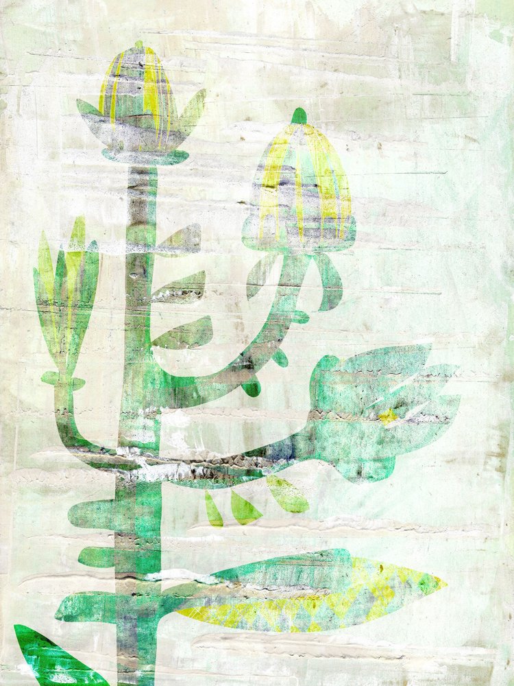 Flores verdes con textura de Annick
