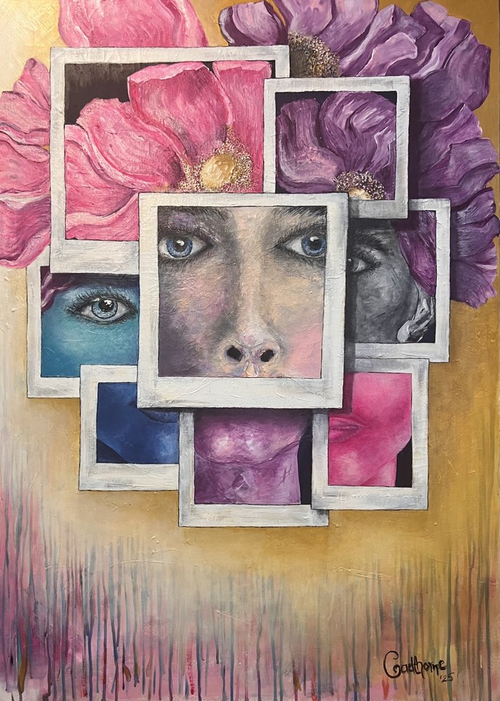 Caras y flores de colores de Augustus Caelthorne