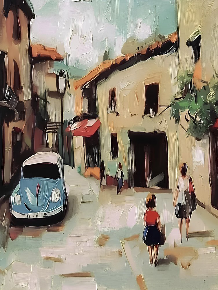 Una encantadora escena callejera europea de Avanesova Elena