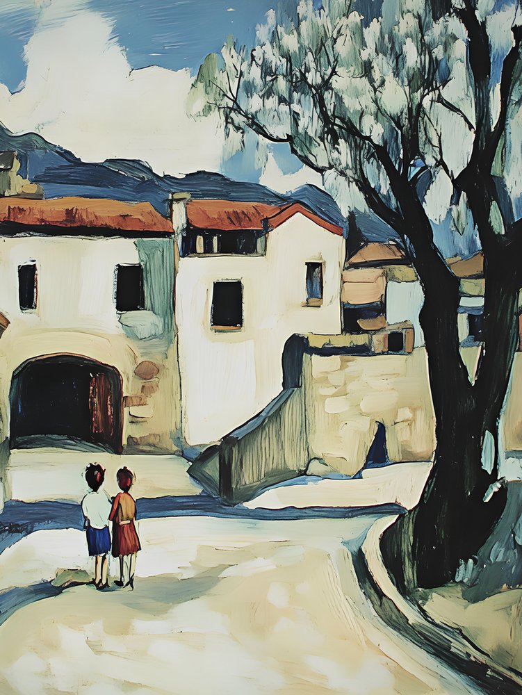 Niños en el camino del pueblo de Avanesova Elena
