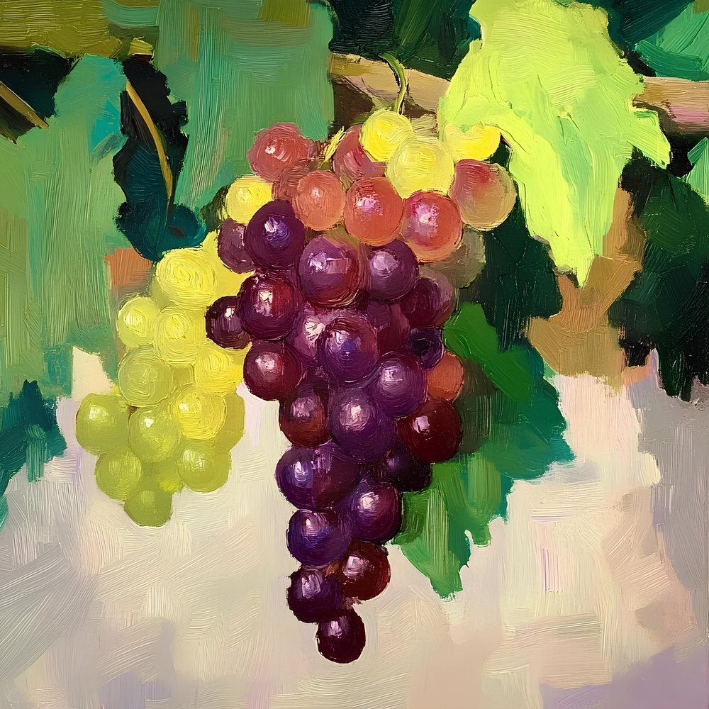 Naturaleza muerta con uvas de colores de Avanesova Elena