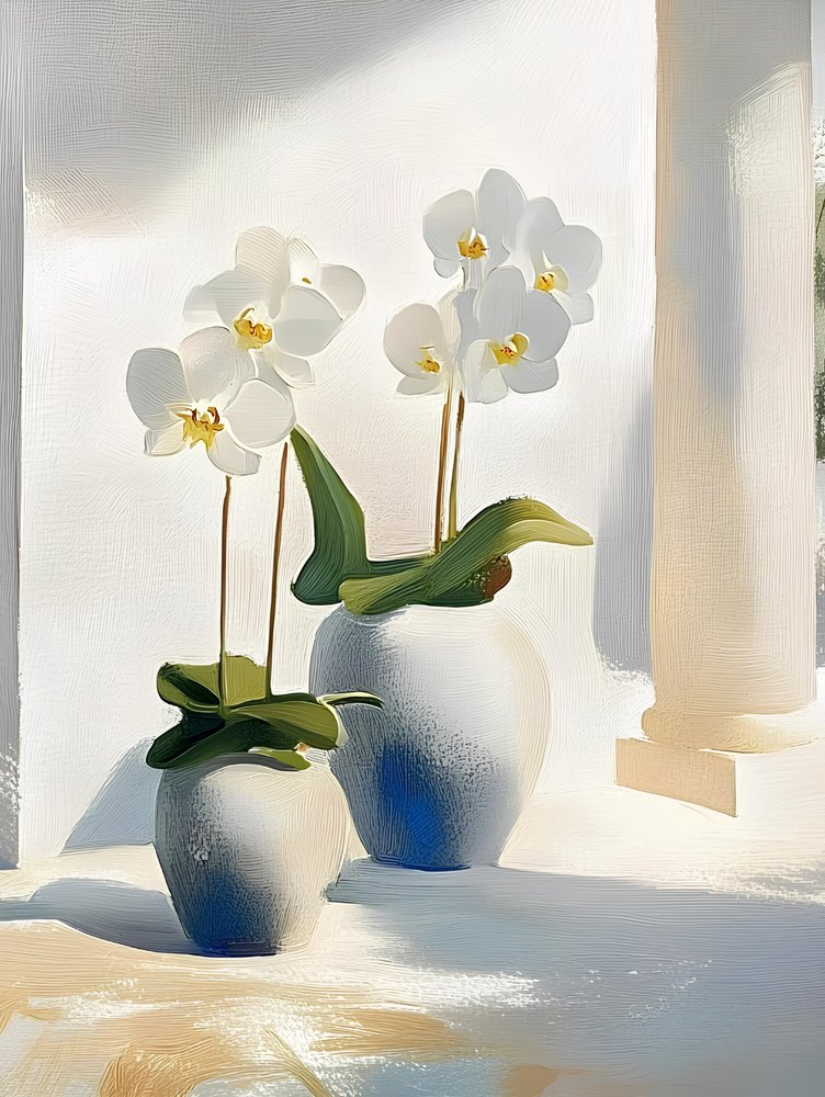 Elegantes orquídeas blancas de Avanesova Elena
