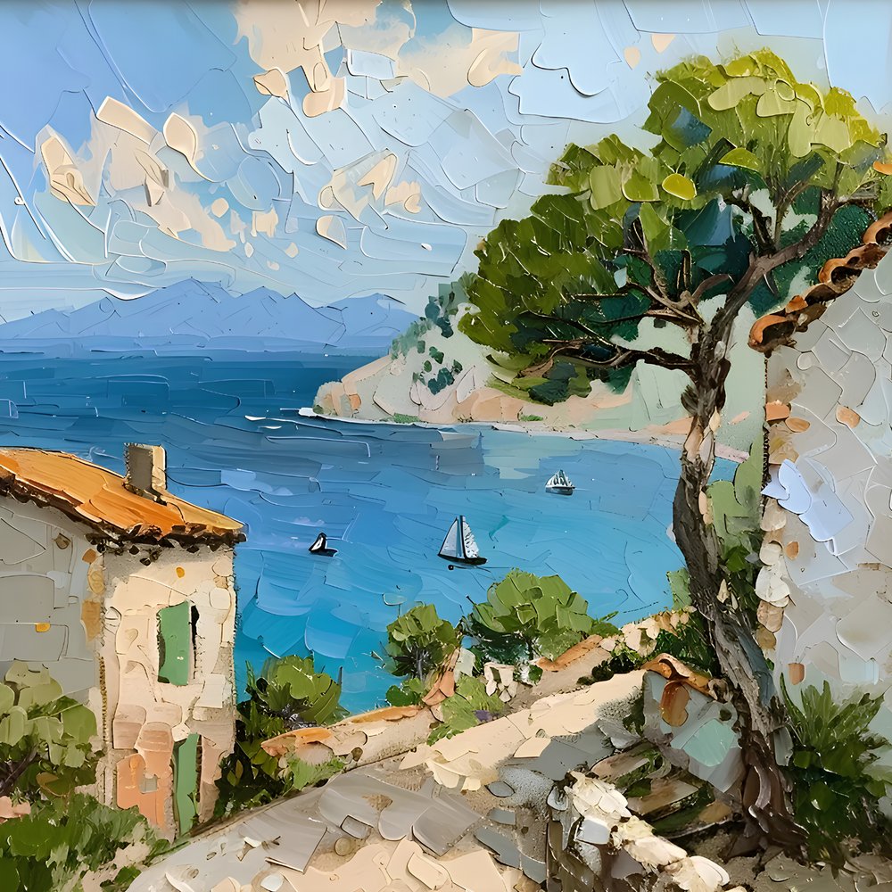 Pueblo mediterráneo idílico de Avanesova Elena