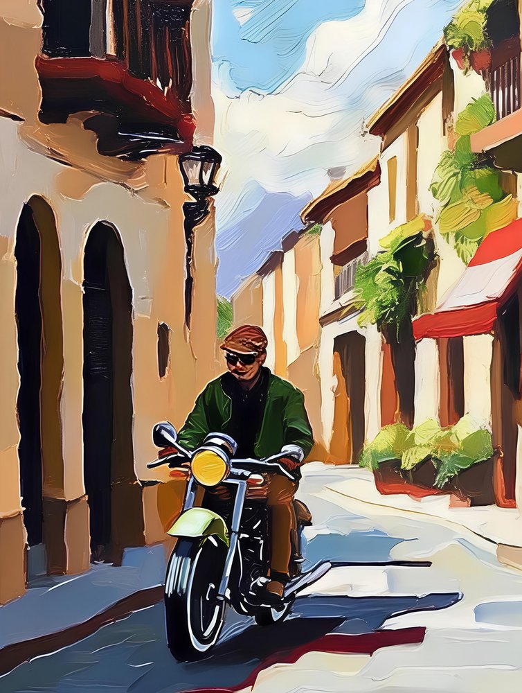 Paseo en moto por la ciudad de Avanesova Elena