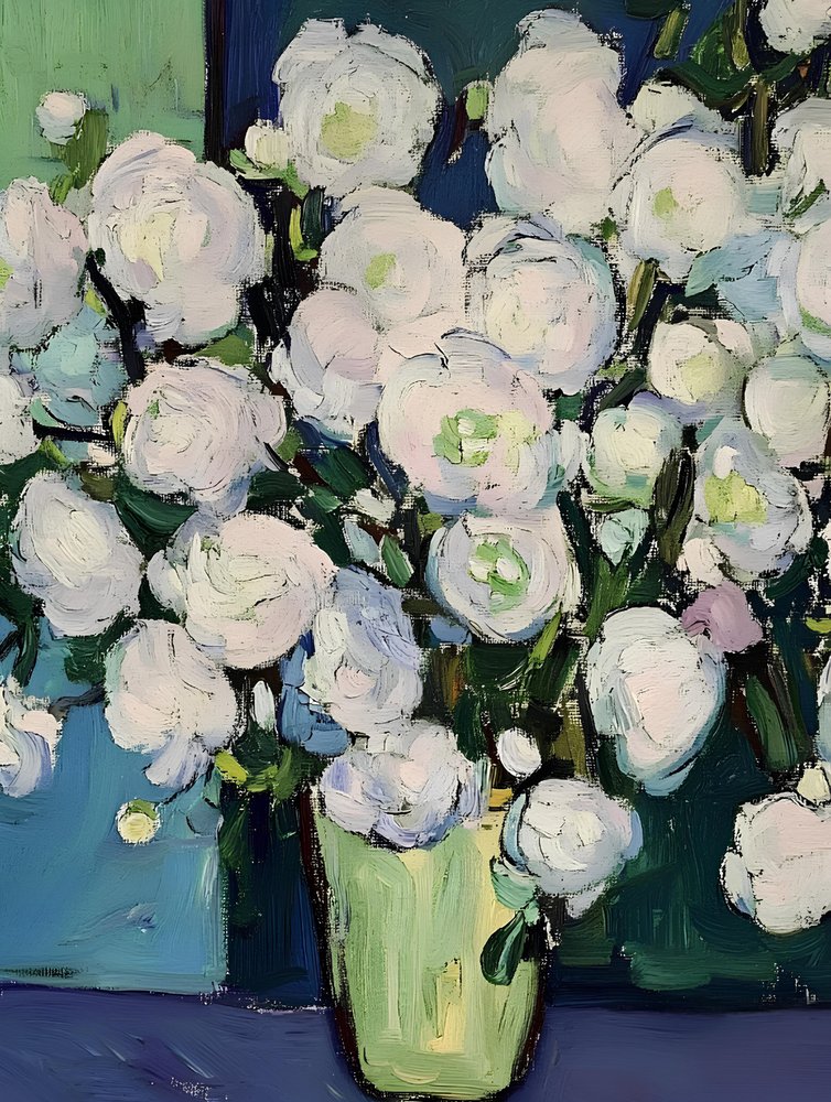 Flores blancas de estilo pictórico de Avanesova Elena