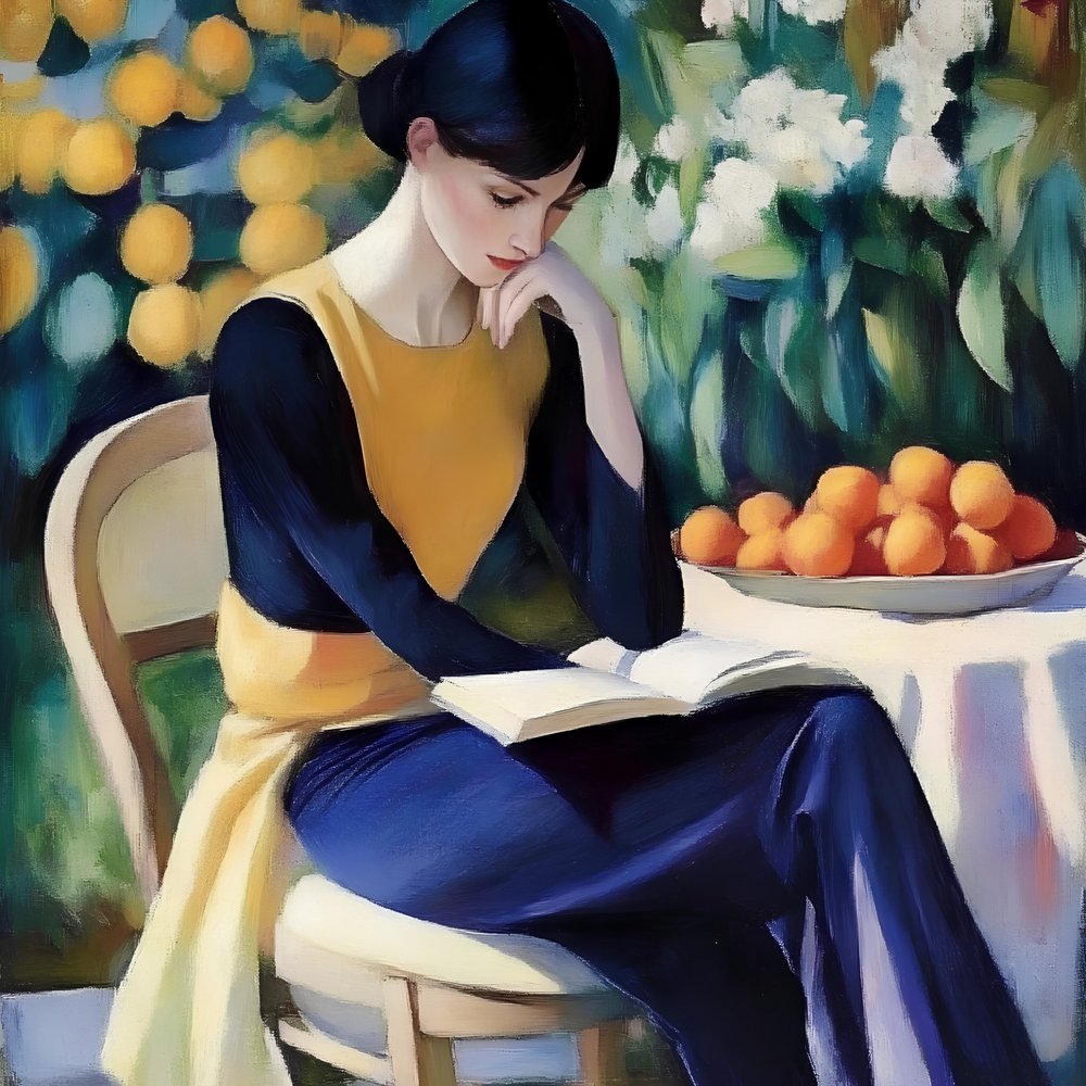 Lectura en un jardín tranquilo de Avanesova Elena