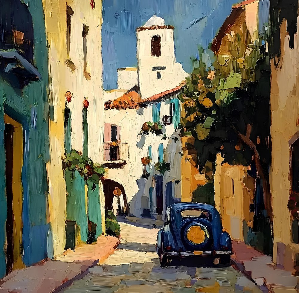 Coche azul de Sunny Village de Avanesova Elena
