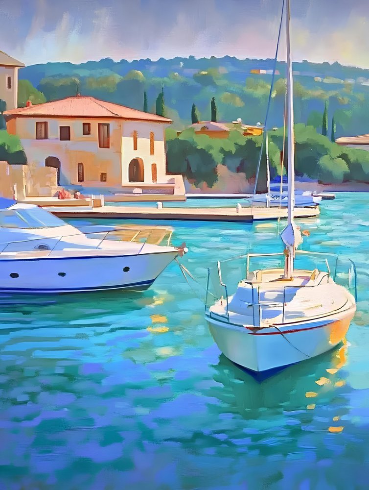 Barcos de Turquoise Harbor de Avanesova Elena