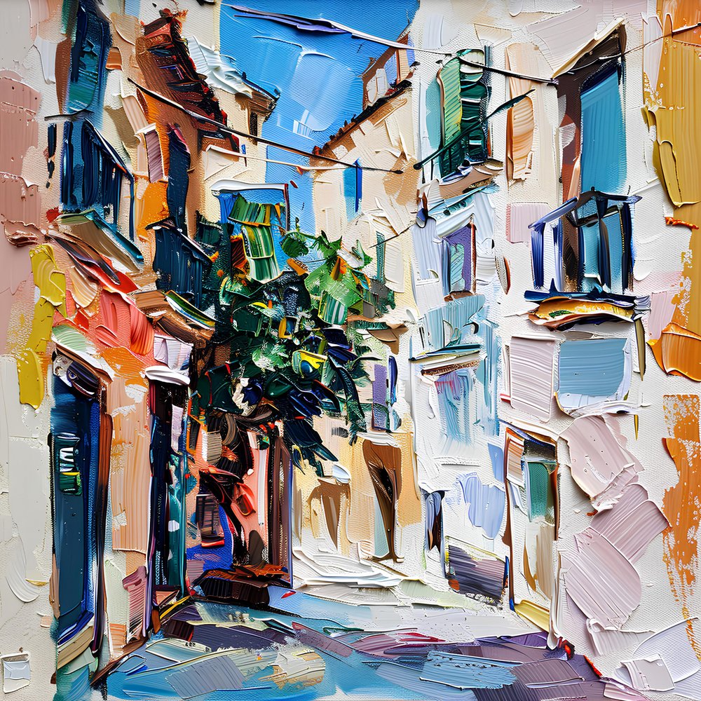 Una animada escena callejera europea de Avanesova Elena