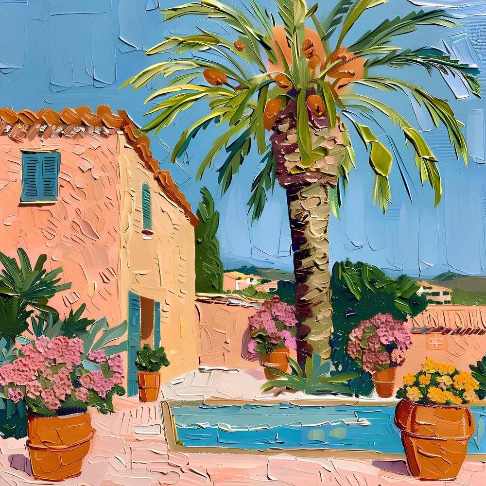 Un animado patio mediterráneo de Avanesova Elena