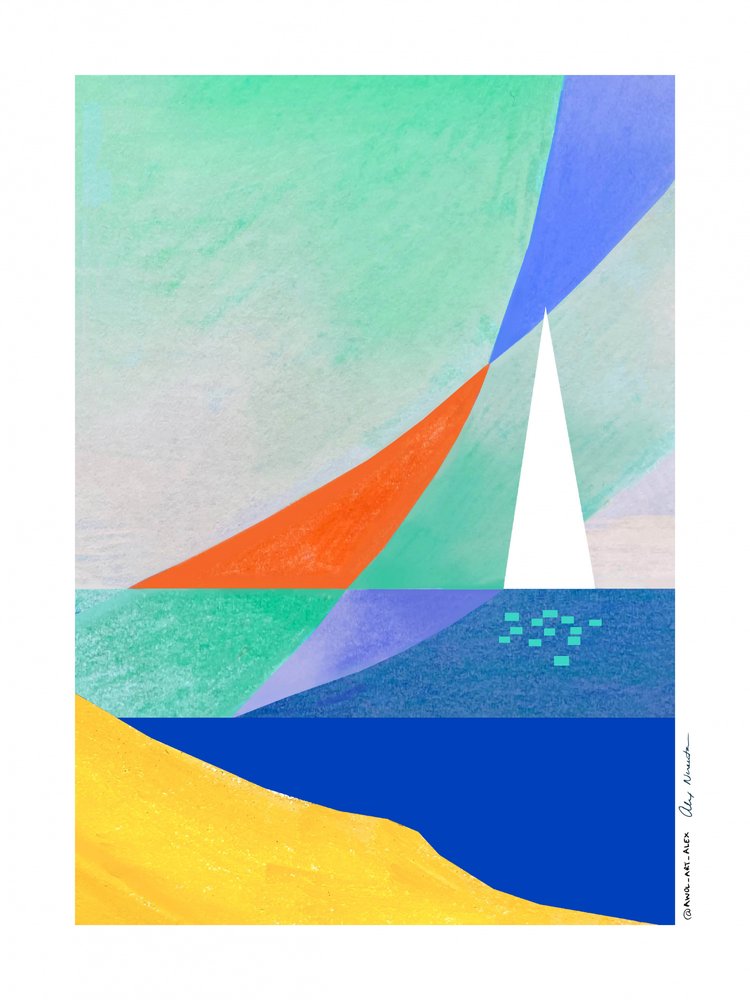 Vista geométrica del océano de Awol Art Alex