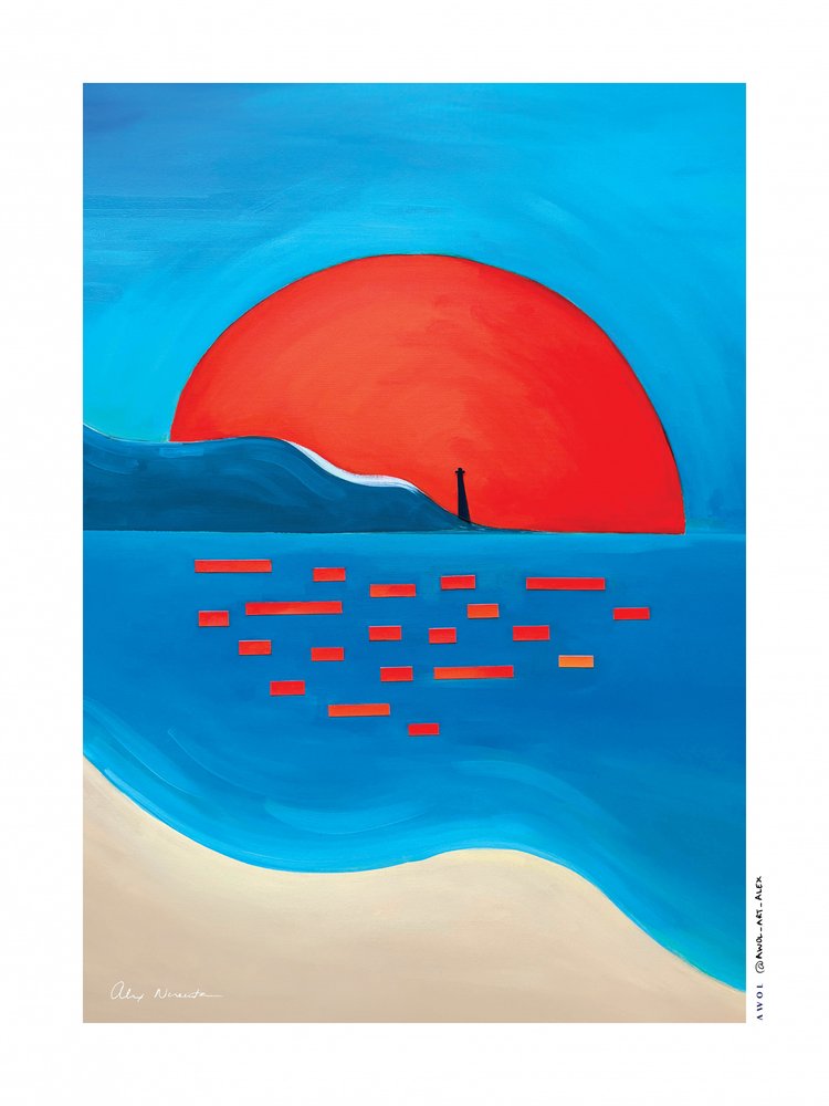 Faro del sol rojo de Awol Art Alex