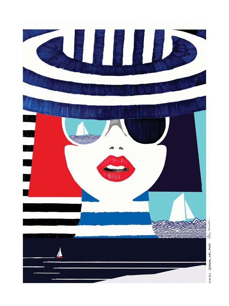 Contemplando el mar: al estilo de la Riviera de Awol Art Alex