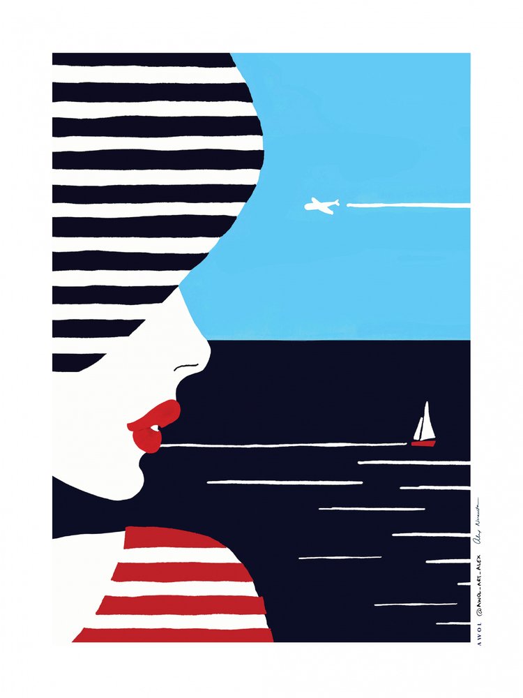 Mujer contemplando el mar de Awol Art Alex