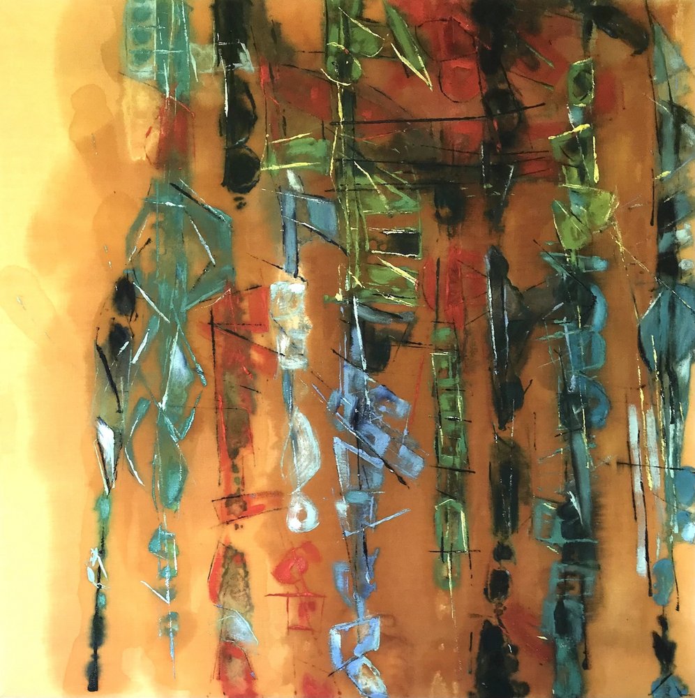 Columnas abstractas de colores de Barbara Piatti