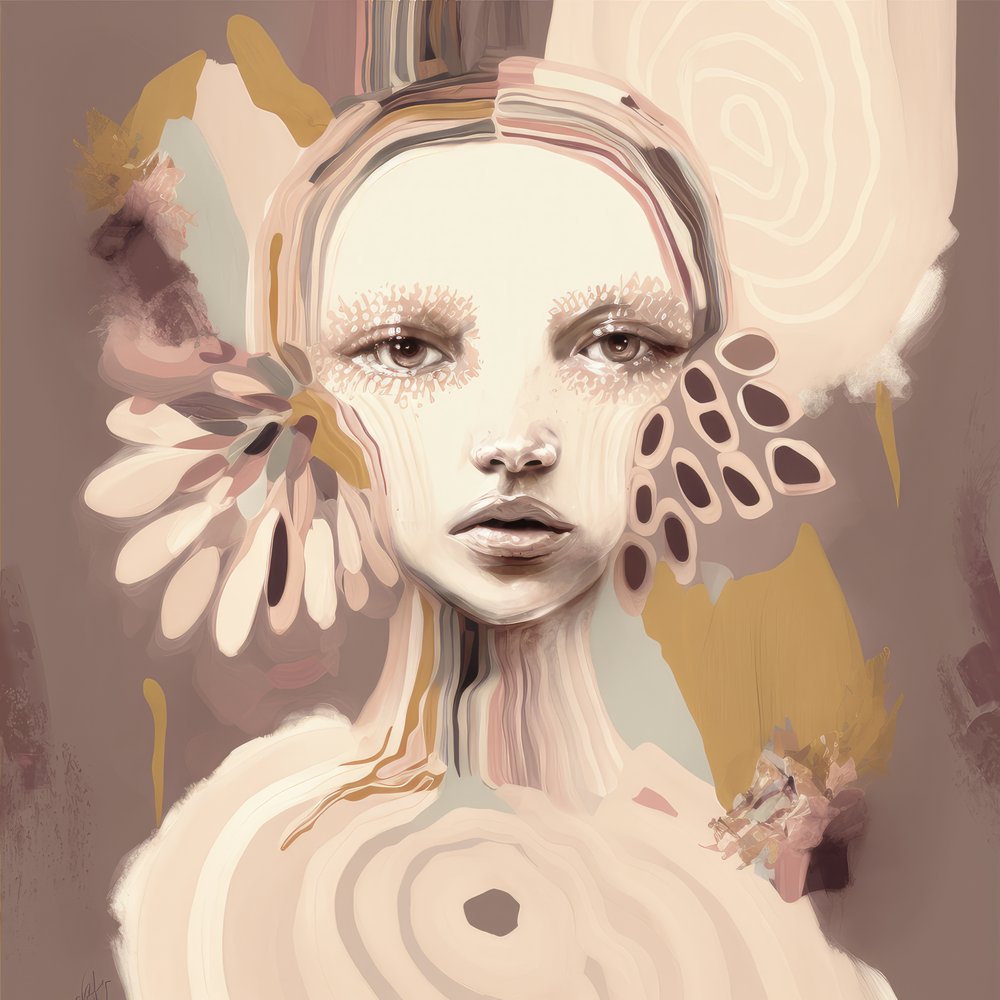 Retrato abstracto etéreo de Bella Eve